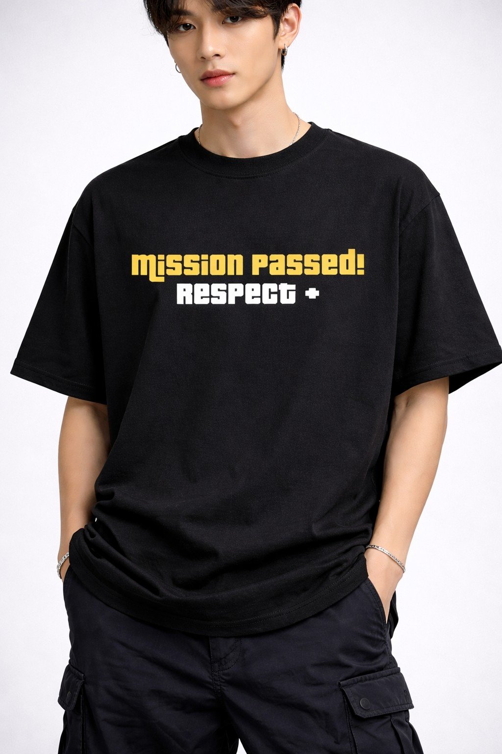 Men's Regular Fit T-shirt Mission Passed Respect Typography