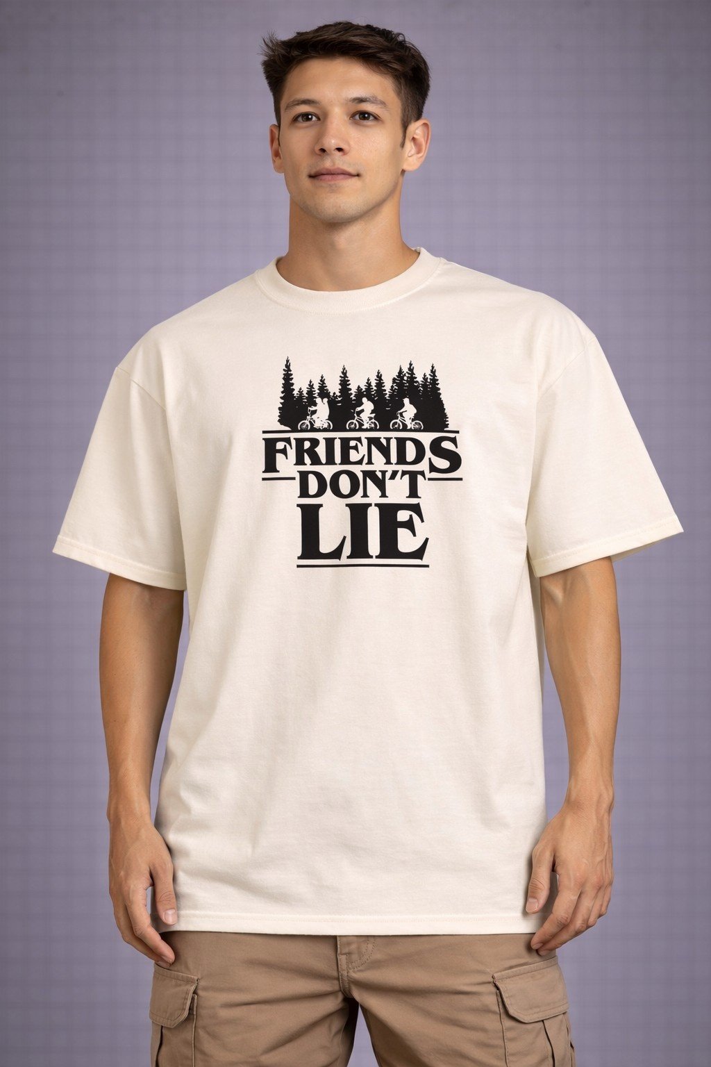Men's Oversized Off-White Friends Don’t Lie Graphic T-shirt