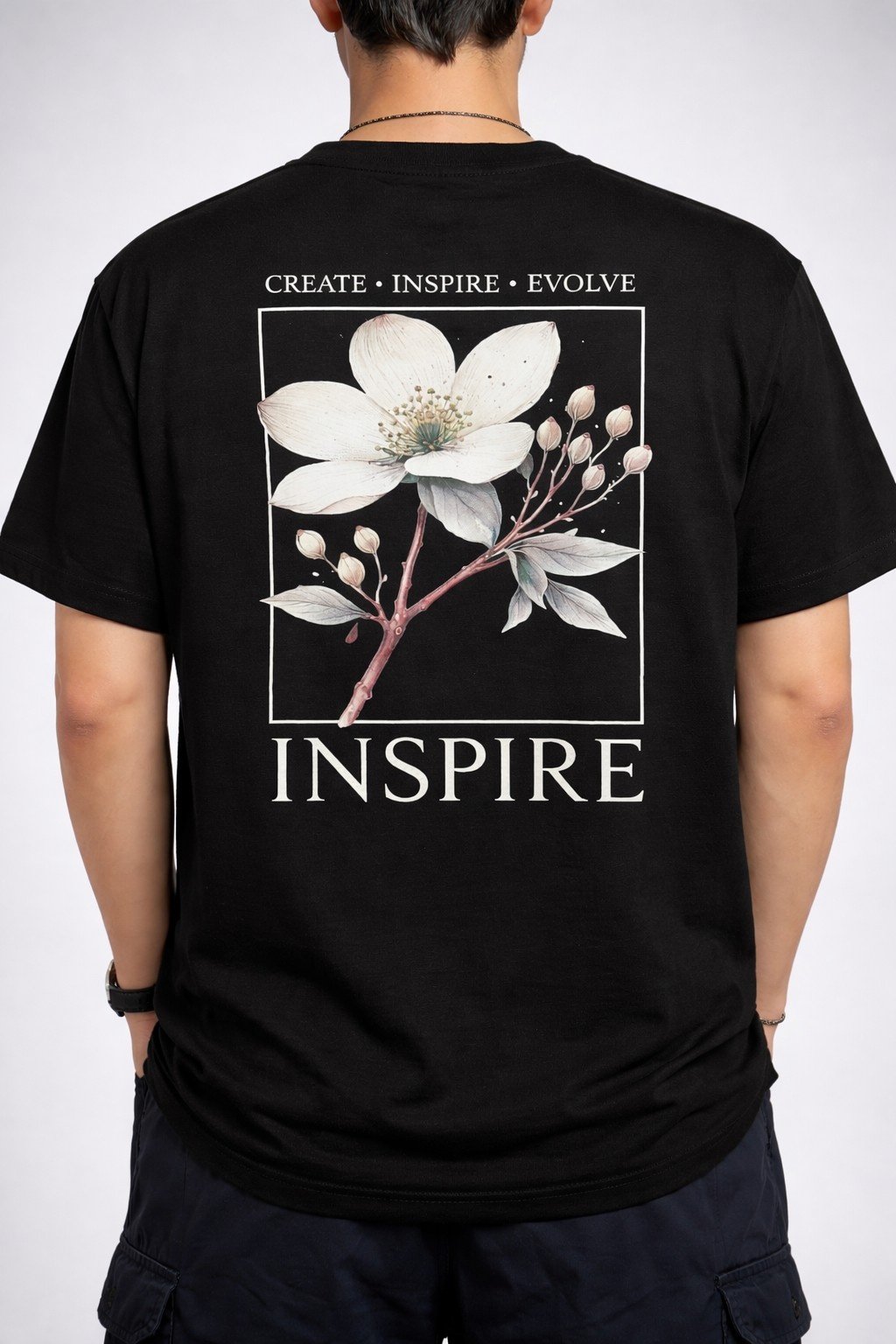 Men's Regular Fit Inspire Floral Graphic T-Shirt